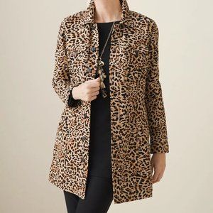 Chico's Animal-Print Elongated Ponte Jacket Size 2